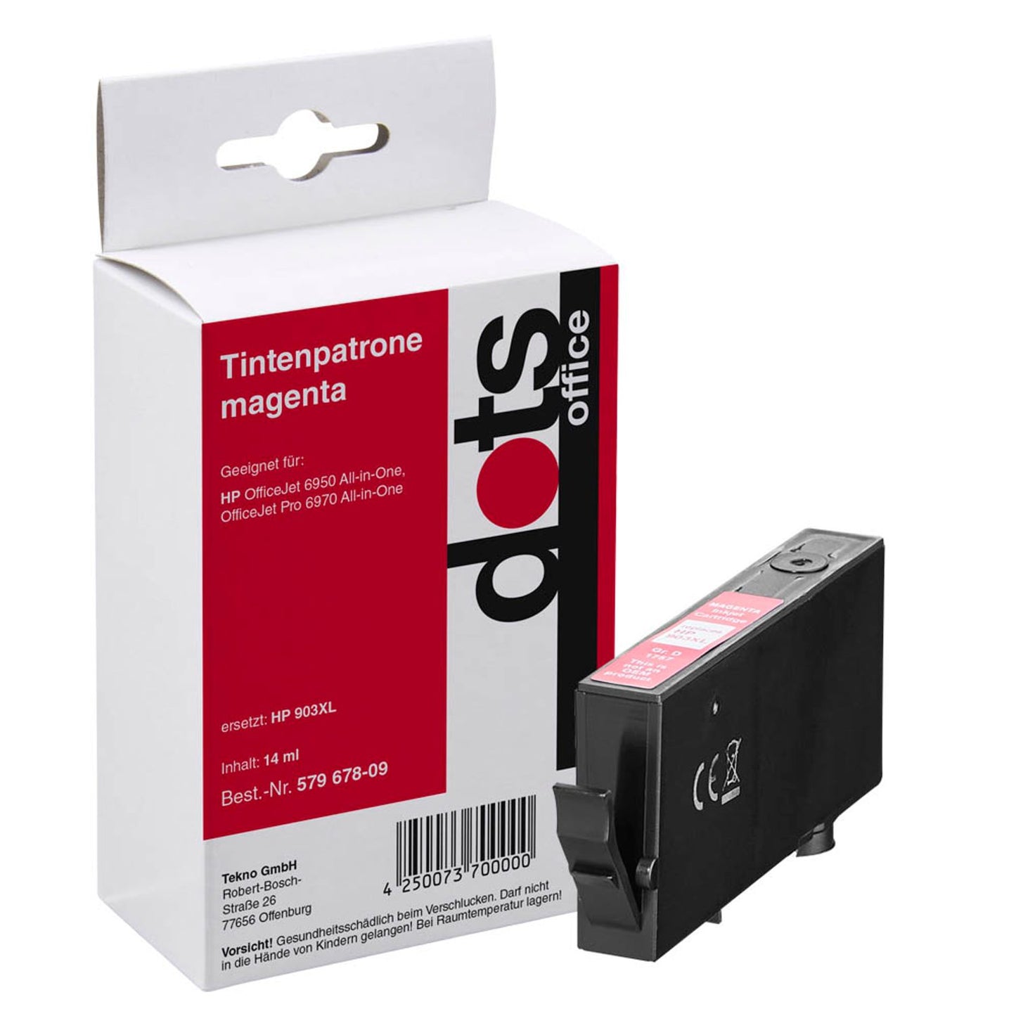 dots magenta Druckerpatrone kompatibel zu HP 903XL (T6M07AE) | 1757,0006-DOTS