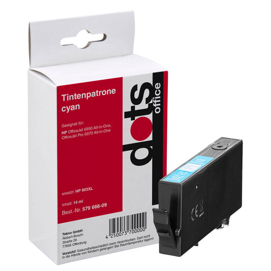 dots cyan Druckerpatrone kompatibel zu HP 903XL (T6M03AE) | 1757,0003-DOTS