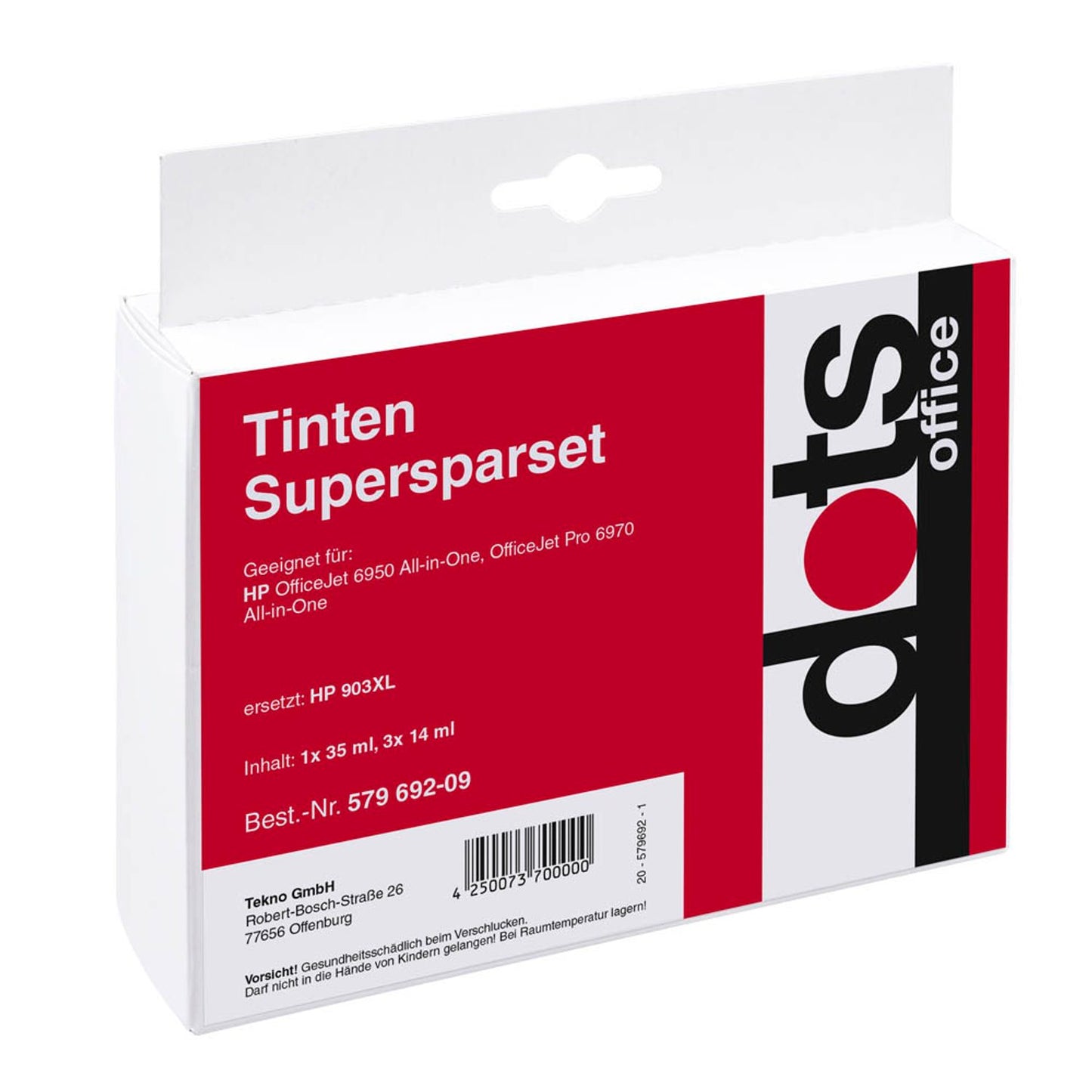dots schwarz, cyan, magenta, gelb Druckerpatronen kompatibel zu HP 903XL (3HZ51AE), 4er-Set | 1756,0005-DOTS | 1 Pack = 4 St.