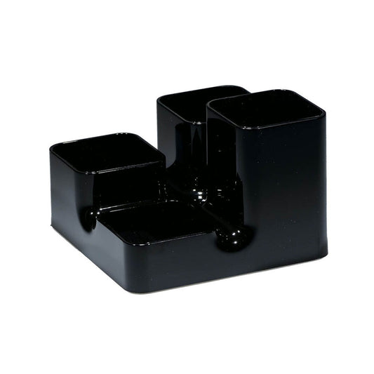 arlac® Stiftehalter schwarz Polystyrol 4 Fächer 13,0 x 13,0 x 9,0 cm | 23401