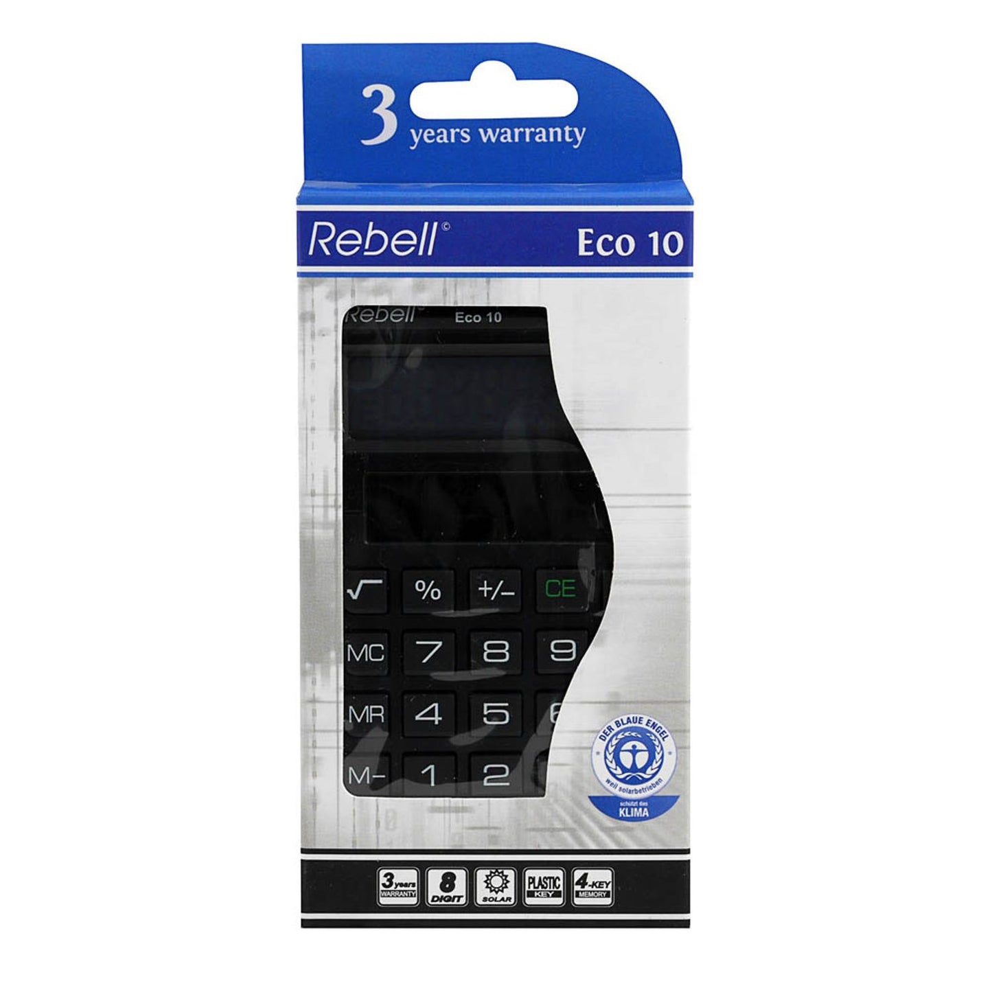 Rebell Eco 10 Tischrechner schwarz | RE-ECO 10BX