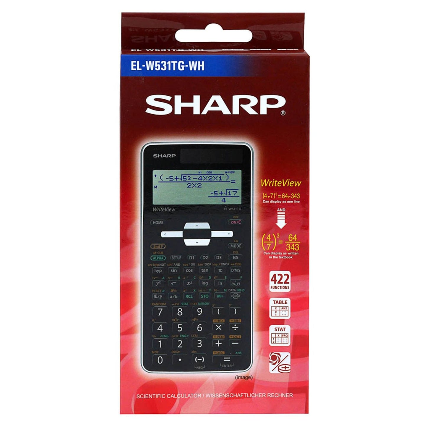 SHARP EL-W531TG Wissenschaftlicher Taschenrechner schwarz/weiß | SH-ELW531TGWH