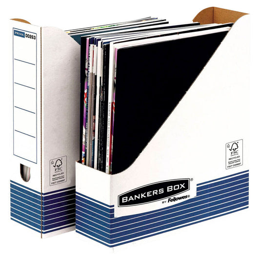 Bankers Box Archiv-Stehsammler weiß/blau | 26301 | 1 Pack = 10 St.