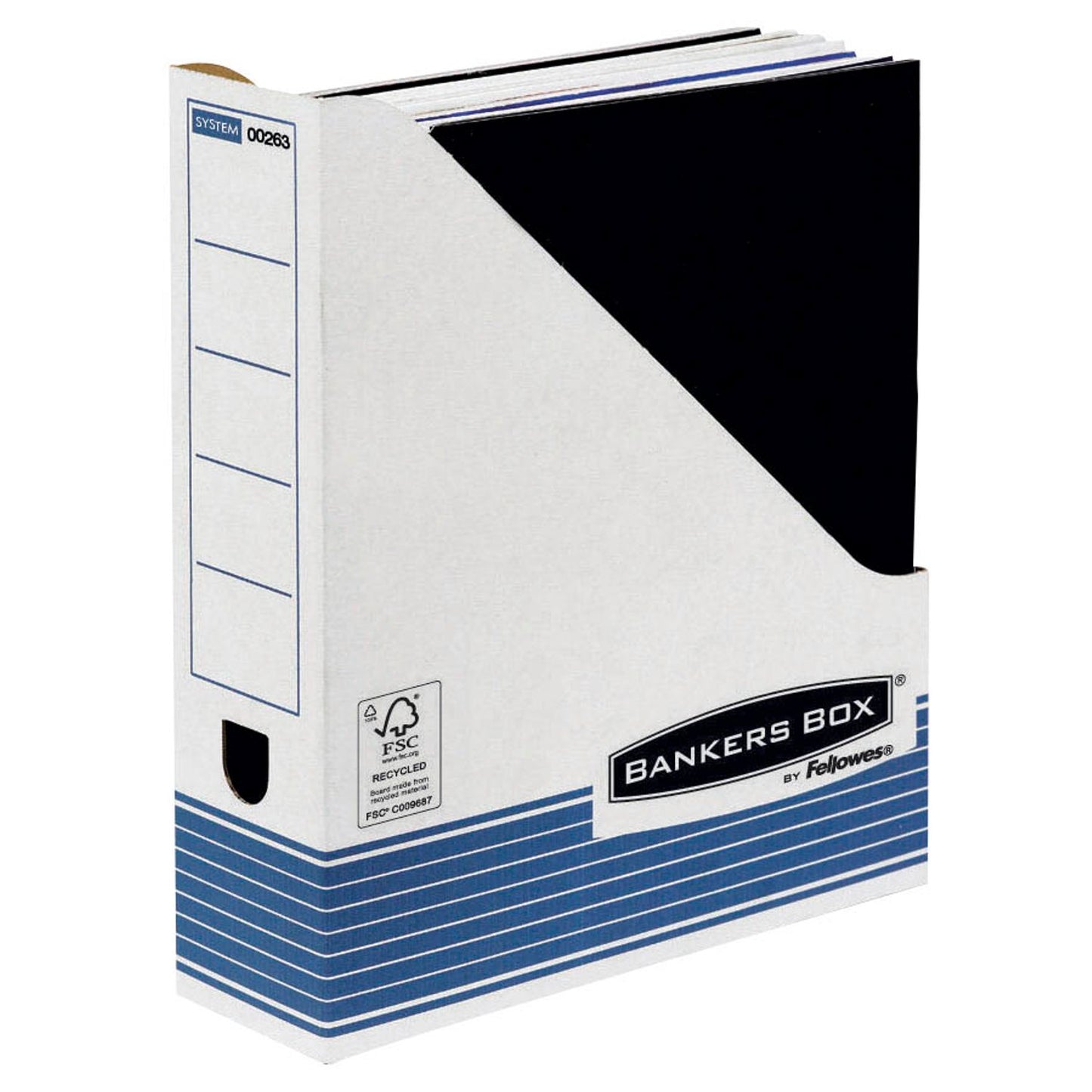 Bankers Box Archiv-Stehsammler weiß/blau | 26301 | 1 Pack = 10 St.