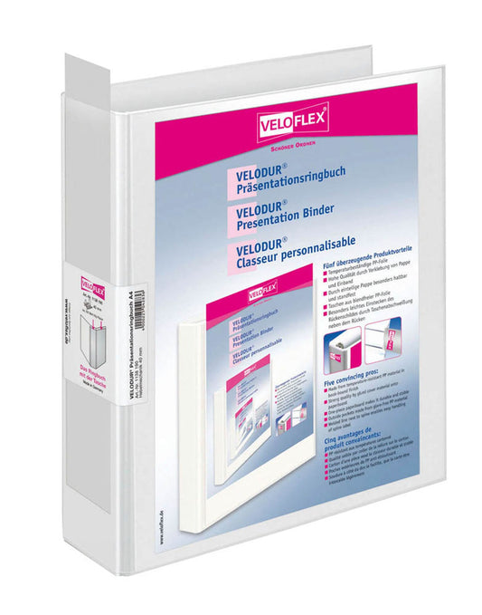 VELOFLEX VELODUR® Präsentationsordner weiß Kunststoff DIN A4,