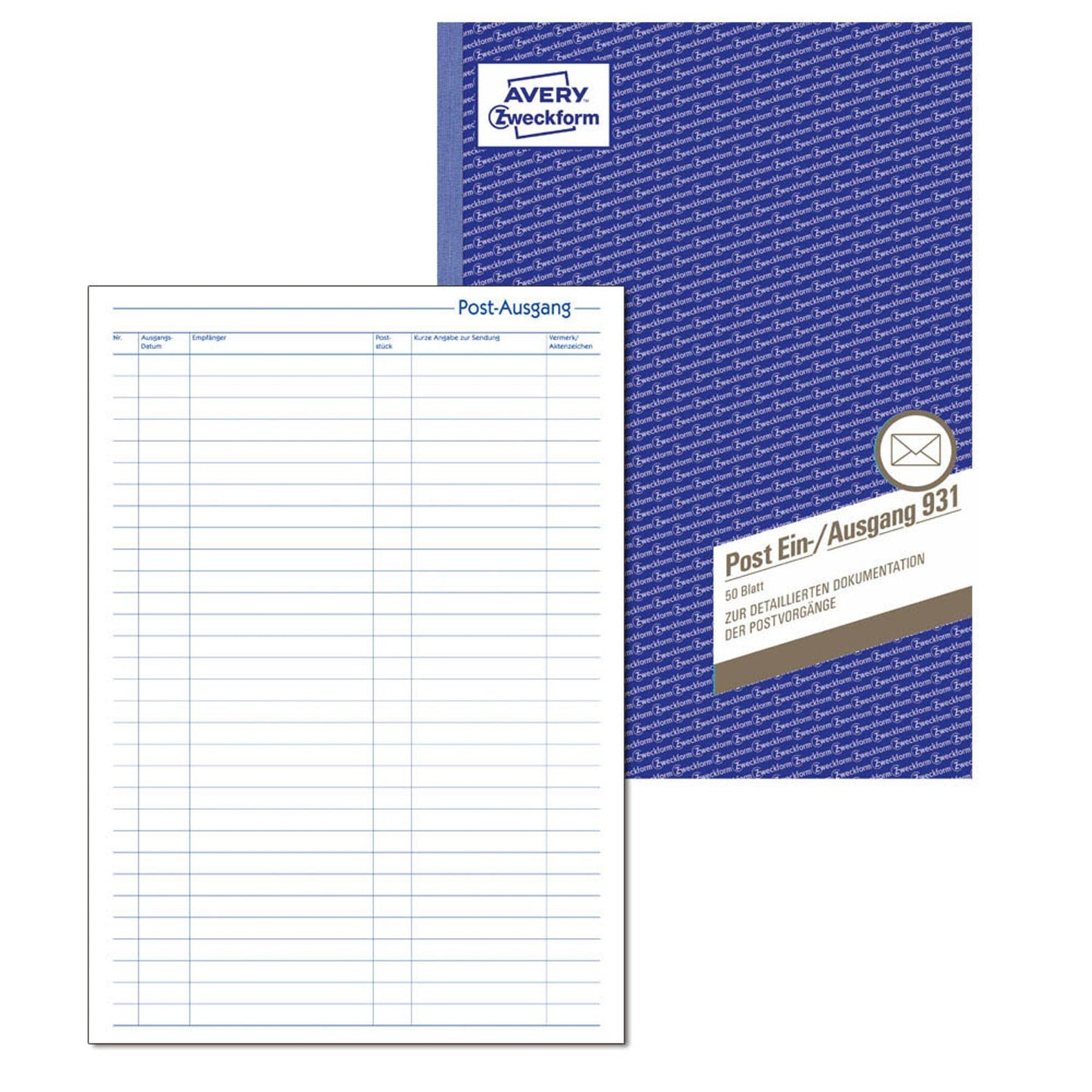 AVERY Zweckform Post-Eingang-/Ausgangsbuch Formularbuch | 931