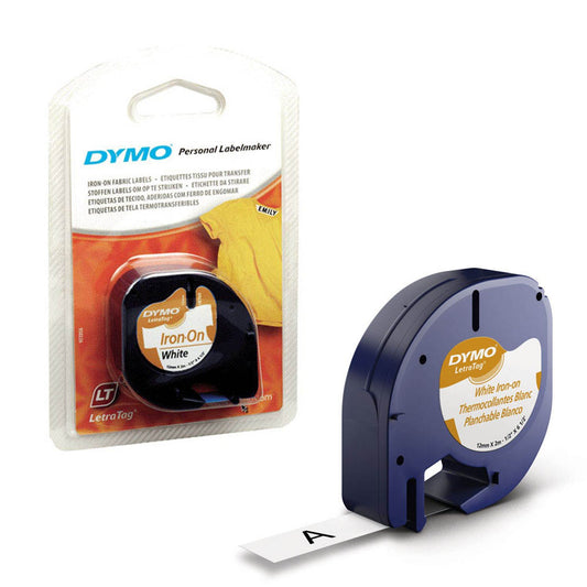DYMO Textil-Schriftband LetraTag 18768 , 12 mm schwarz auf weiß | S0718850