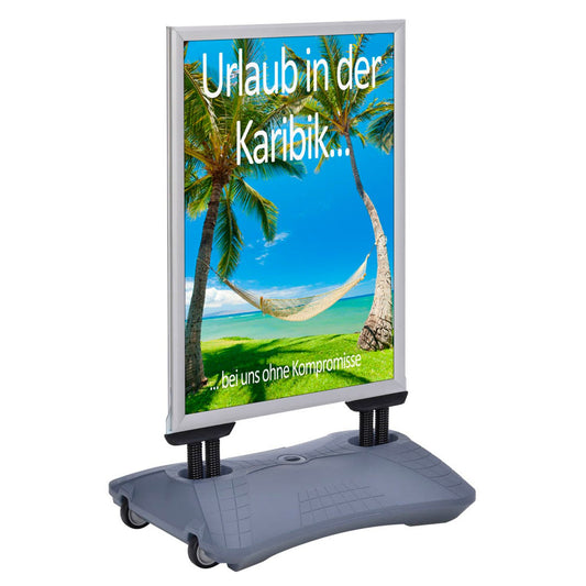 update displays Kundenstopper WindPro Lite silber DIN A1 2 Fächer | 1154038