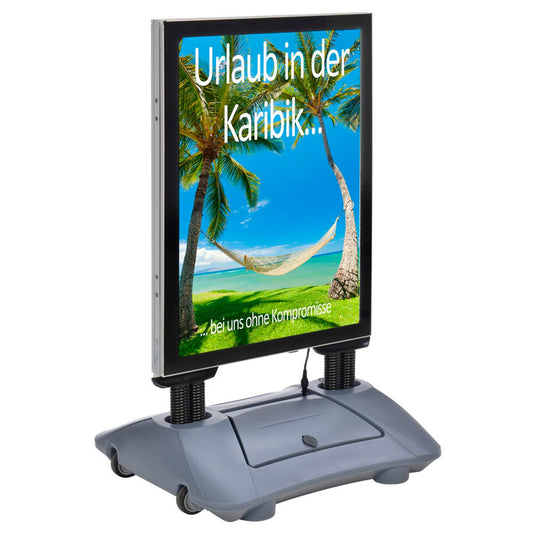 update displays Kundenstopper WindPro LED silber DIN A1 2 Fächer | USWL000NA1X9999