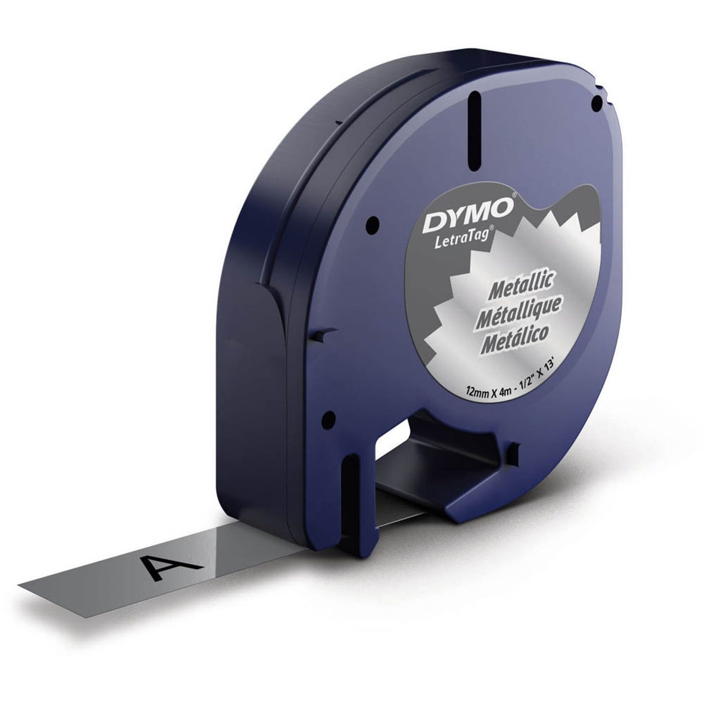 DYMO Schriftband LetraTag 91228 , 12 mm schwarz auf silber | S0721730