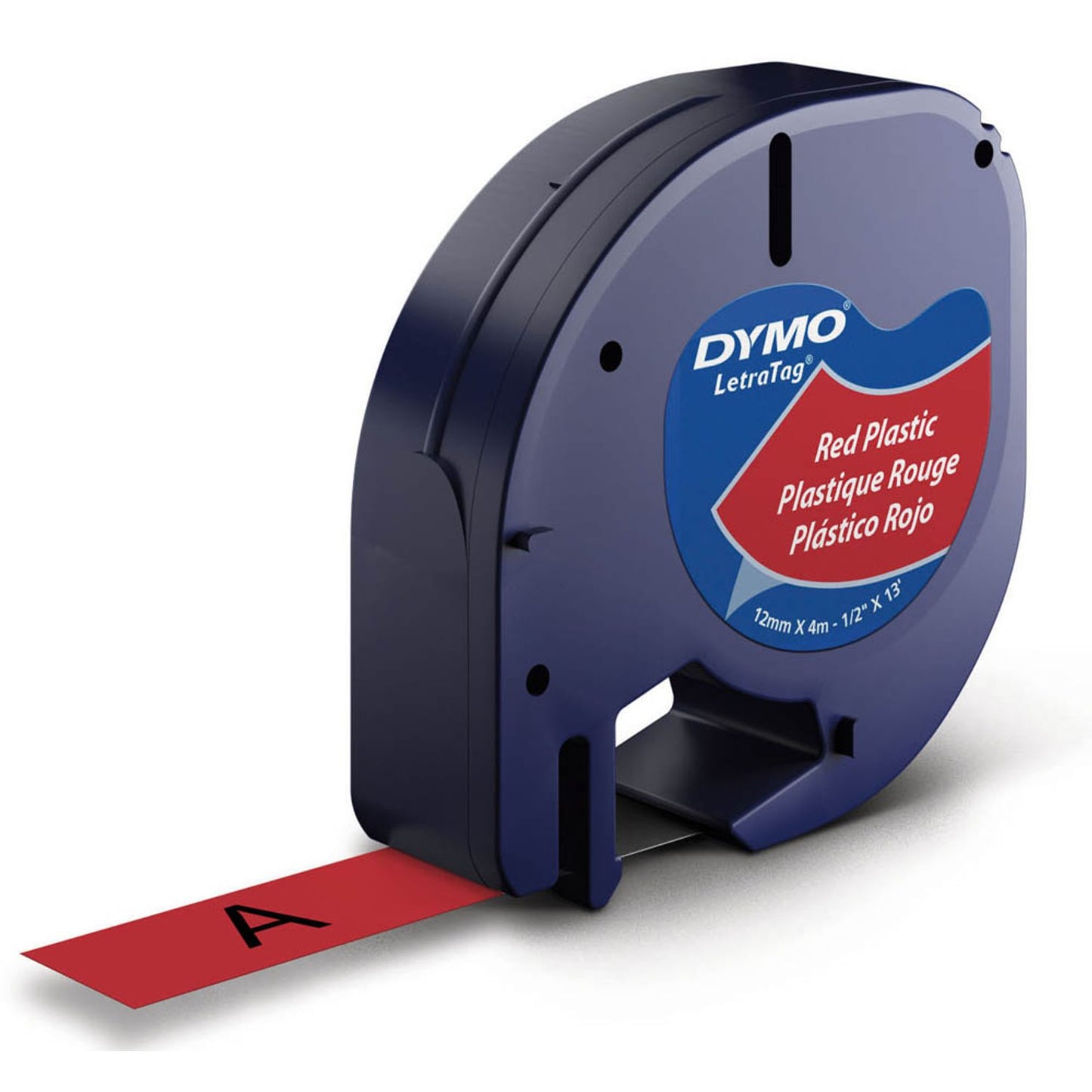 DYMO Schriftband LetraTag 91223 , 12 mm schwarz auf rot | S0721630