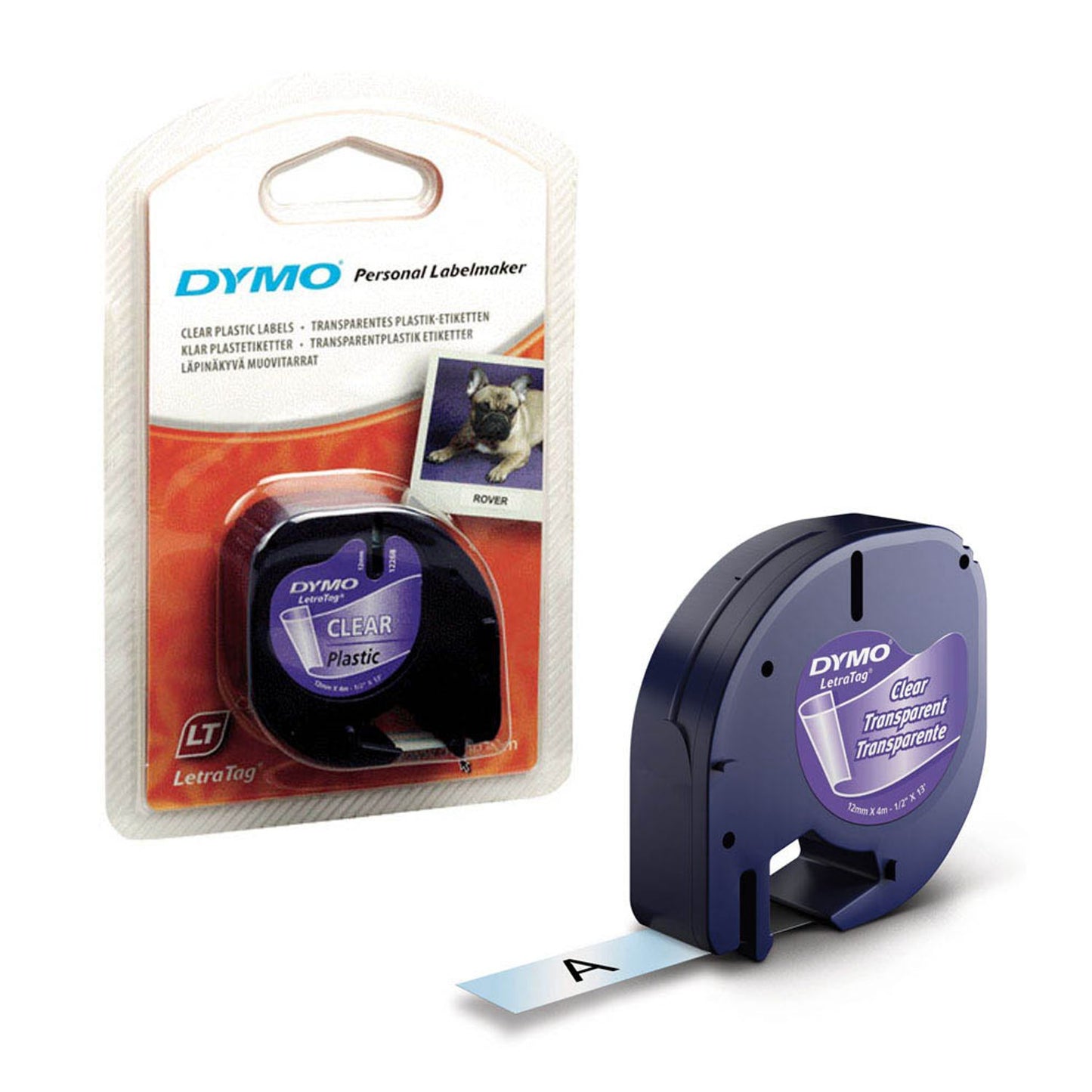 DYMO Schriftband LetraTag 16951 , 12 mm schwarz auf transparent | S0721530