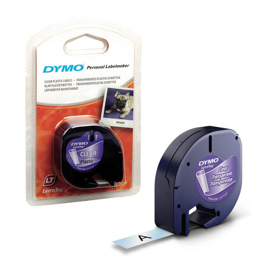 DYMO Schriftband LetraTag 16951 , 12 mm schwarz auf transparent | S0721530