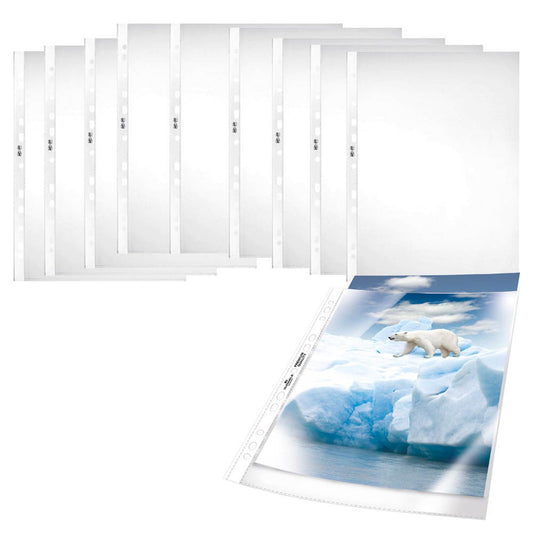 DURABLE Prospekthüllen DIN A4 transparent genarbt 0,08 mm | 268219 | 1 Pack = 50 St.