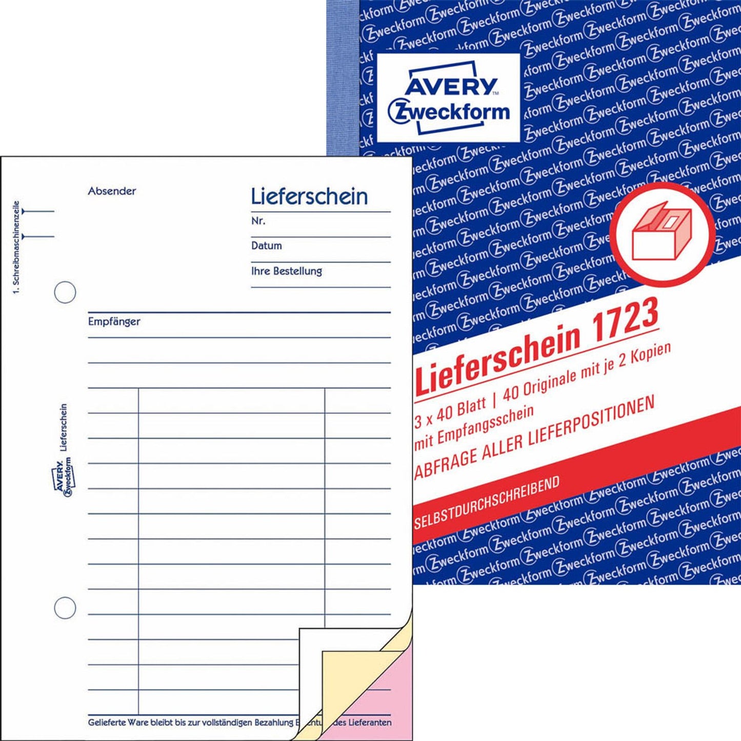 AVERY Zweckform Lieferschein mit Empfangsschein Formularbuch | 1723