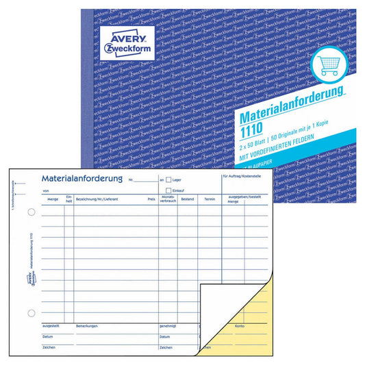 AVERY Zweckform Materialanforderung Formularbuch | 1110
