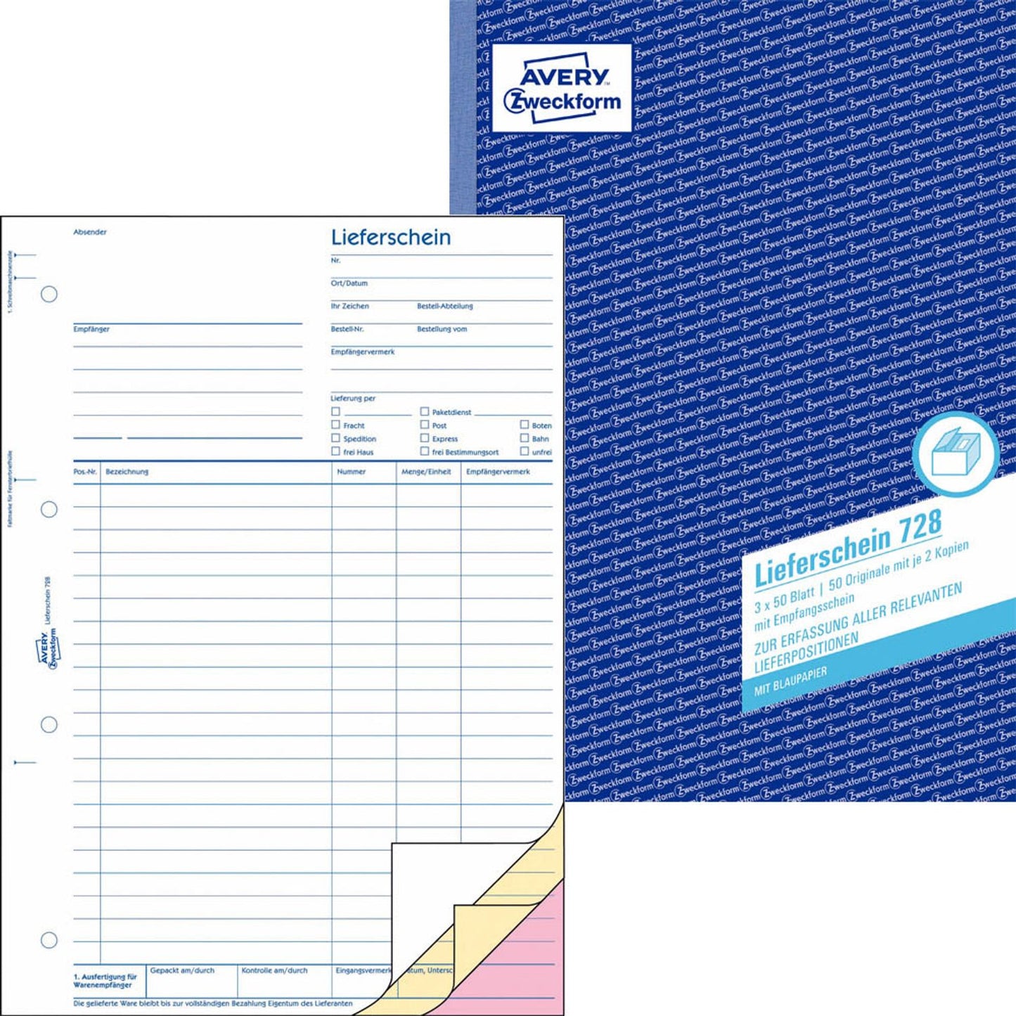 AVERY Zweckform Lieferschein mit Empfangsschein Formularbuch | 728