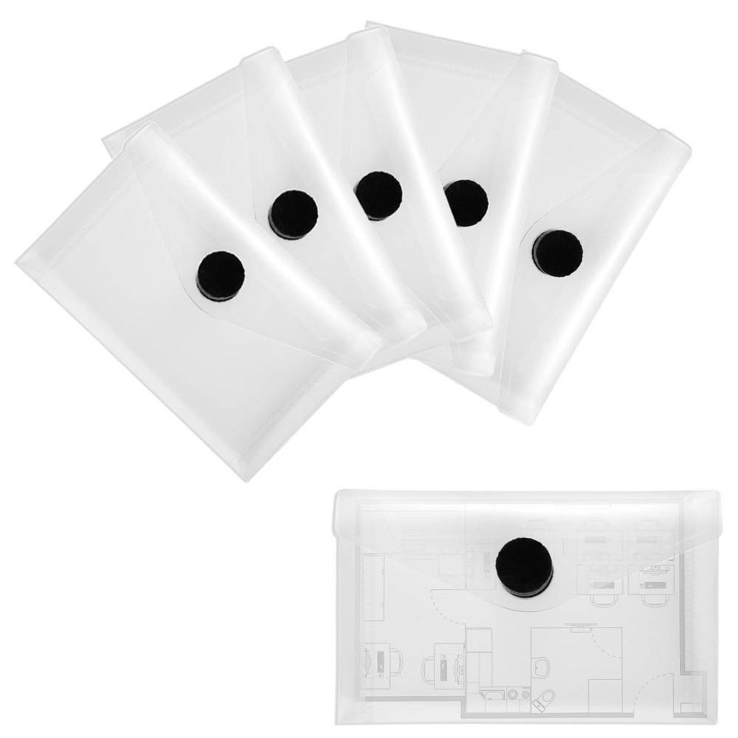 FolderSys Dokumententaschen Visitenkarten-Format transparent glatt 0,20 mm | 40119-04 | 1 Pack = 10 St.