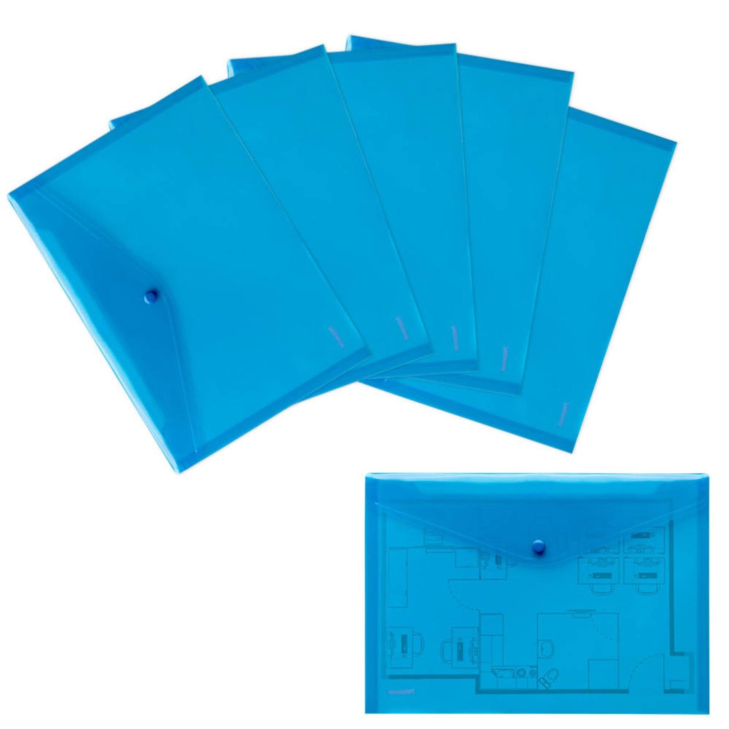 10 FolderSys Dokumententaschen DIN A4 glatt 0,20 mm