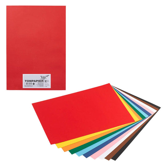 folia Tonpapier farbsortiert 130 g/qm | 609 | 1 Pack = 50 Blatt