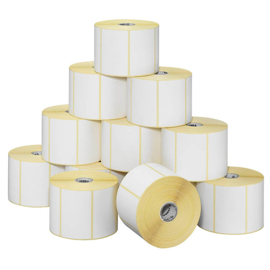 ZEBRA Etikettenrollen für Etikettendrucker weiß, 102,0 x 152,0 mm, 12 x 475 Etiketten | 3006322 | 1 Pack = 12 Rollen