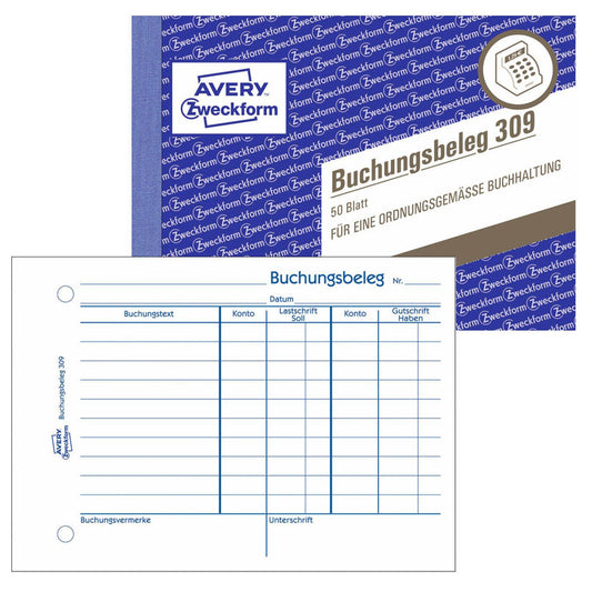 AVERY Zweckform Buchungsbeleg Formularbuch | 309
