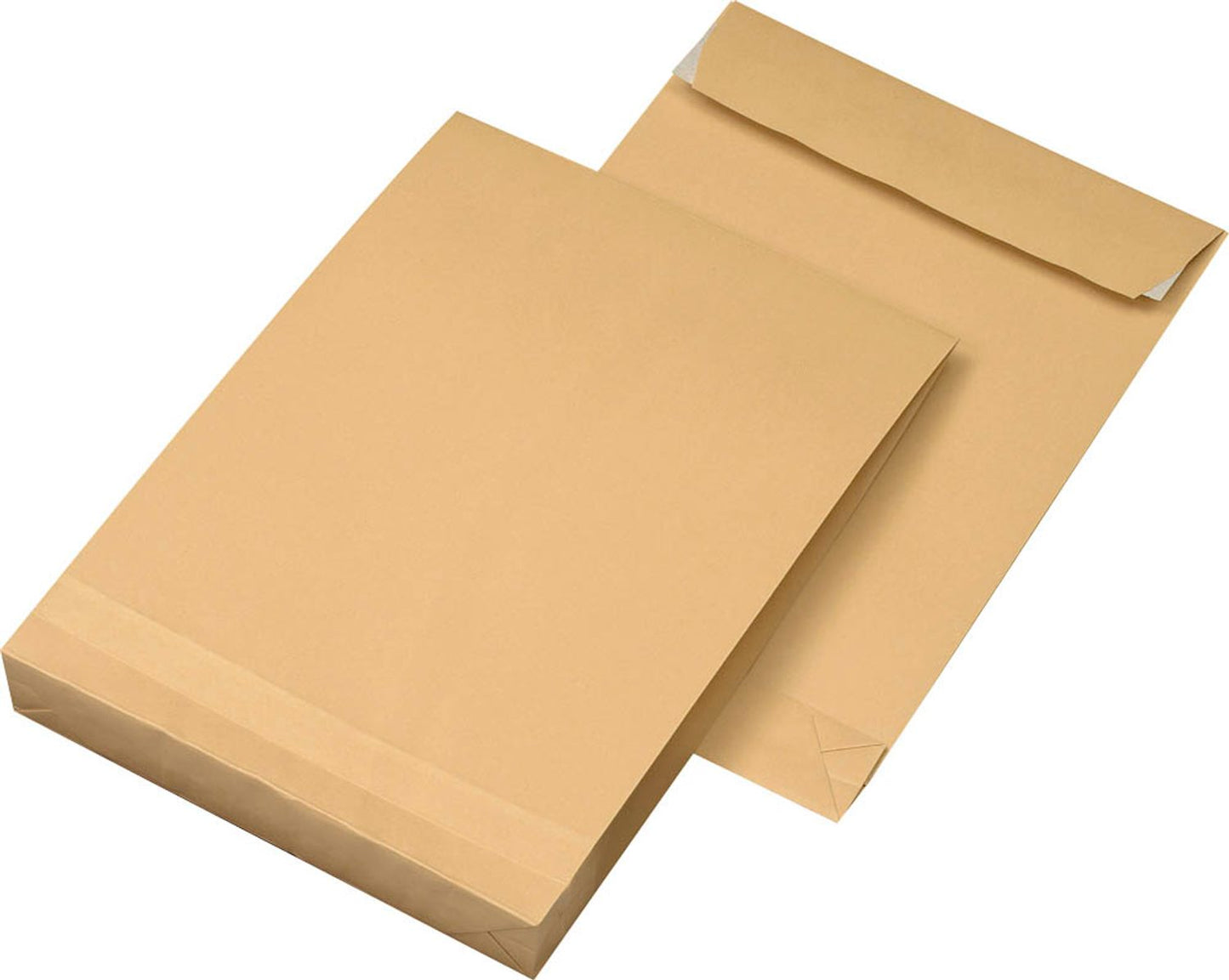 MAILmedia Faltentaschen DIN ohne Fenster braun mit 4,0 cm Falte, 100 St.