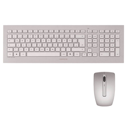 CHERRY DW 8000 Tastatur-Maus-Set kabellos weiß, silber | JD-0310DE