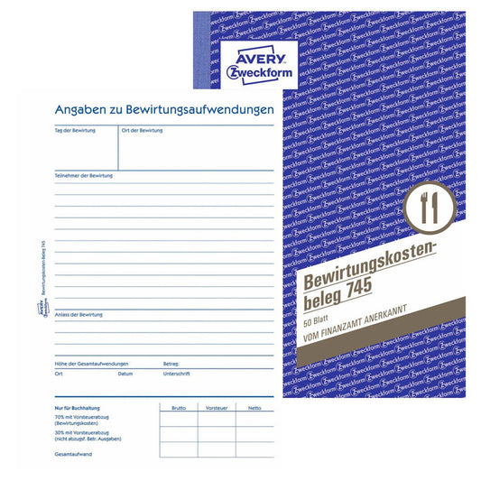 AVERY Zweckform Bewirtungskostenbeleg Formularbuch | 745