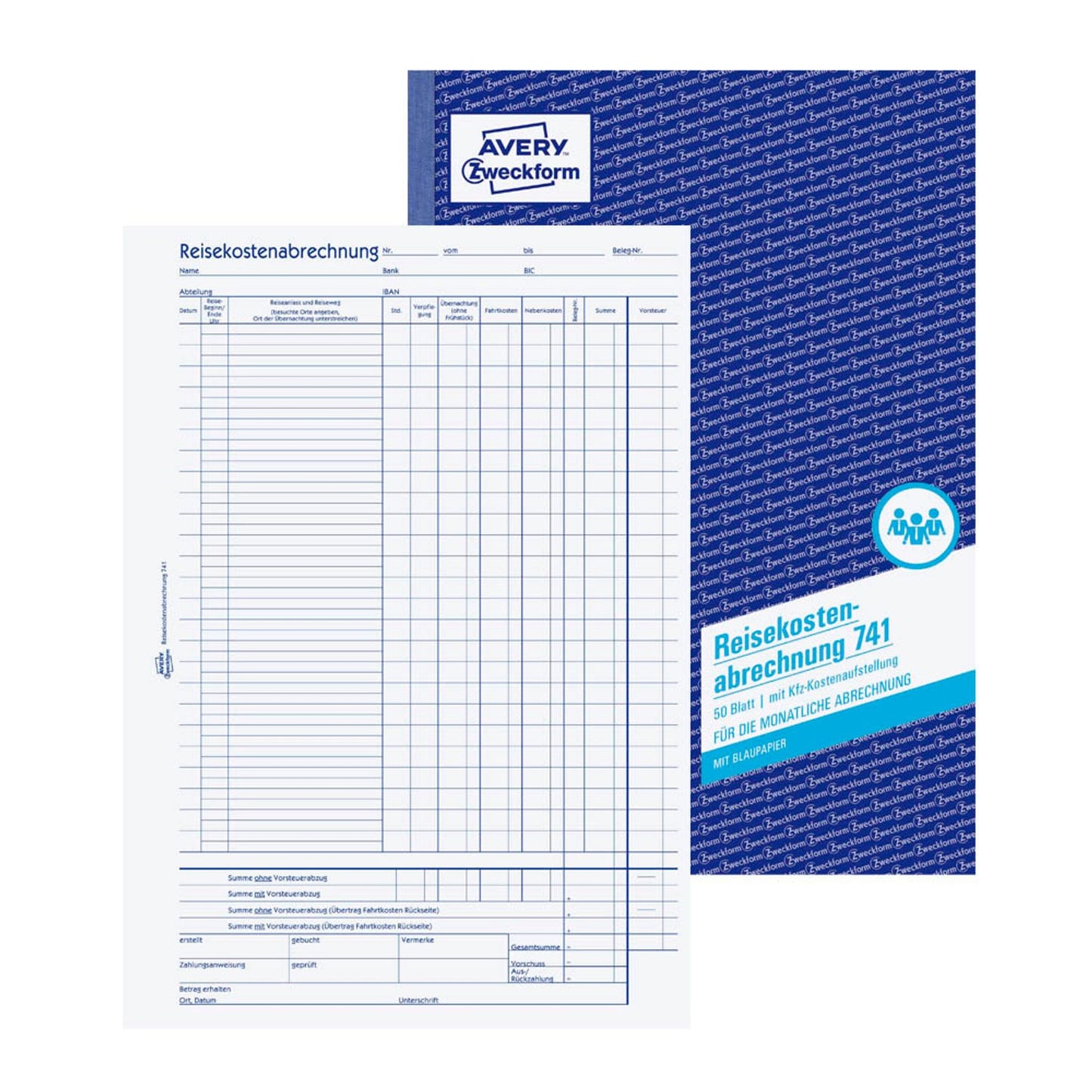 AVERY Zweckform Reisekostenabrechnung monatlich Formularbuch | 741