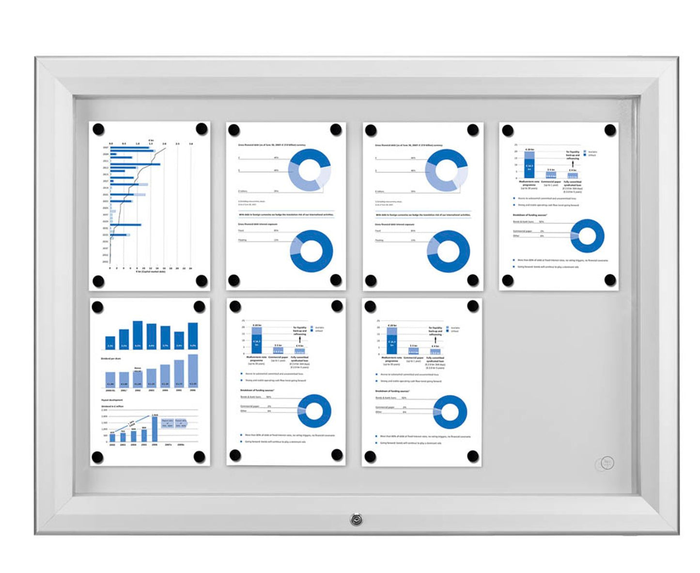 Showdown® Displays Schaukasten T silber DIN A4,