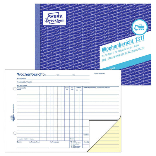 AVERY Zweckform Wochenbericht Formularbuch | 1311