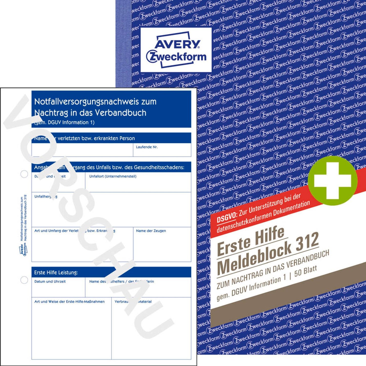 AVERY Zweckform Erste Hilfe Meldeblock Formularbuch | 312