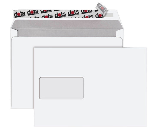 dots Briefumschläge DIN C5 mit Fenster weiß 250 St.