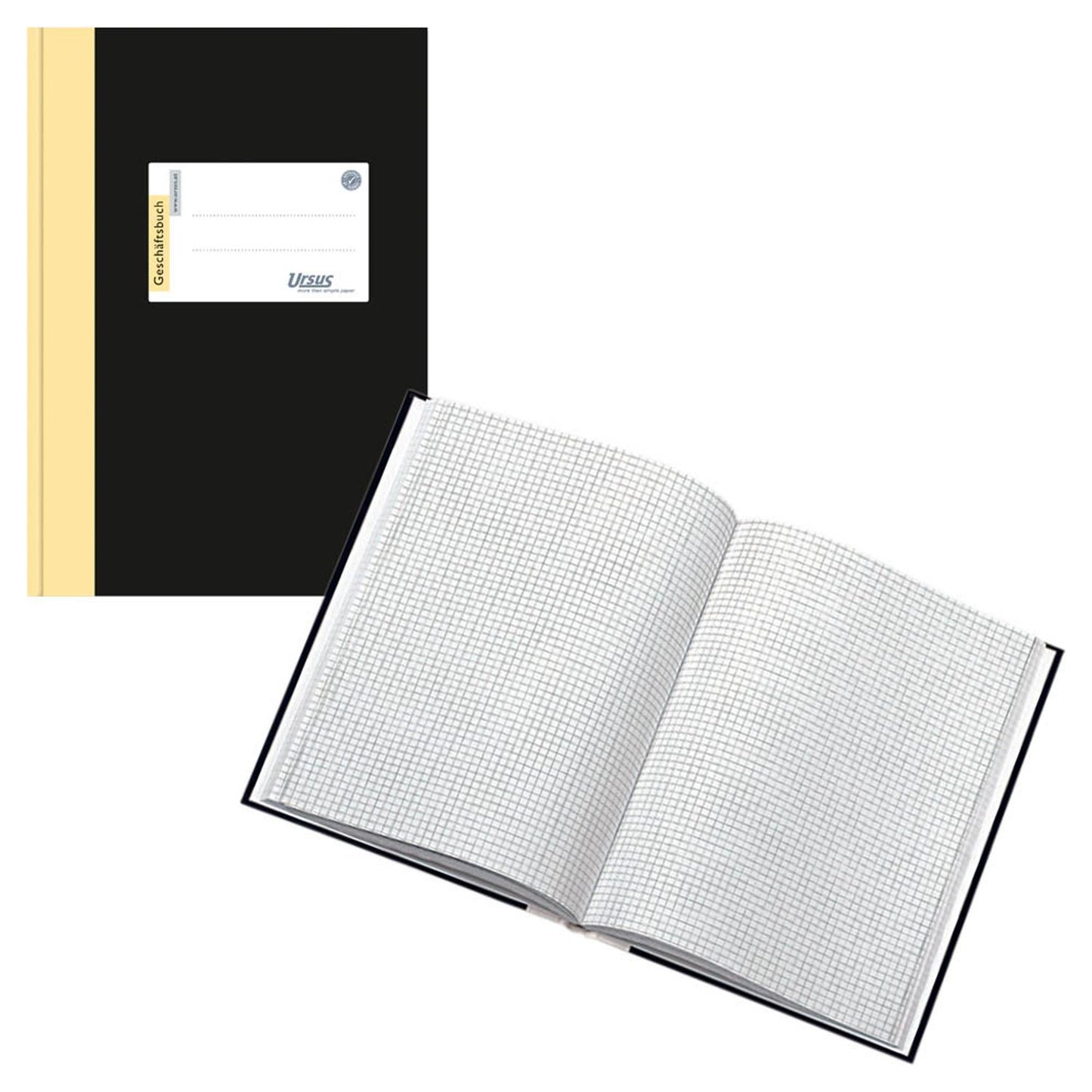Ursus Geschäftsbuch DIN A5 kariert, schwarz Hardcover 192 Seiten | 608380