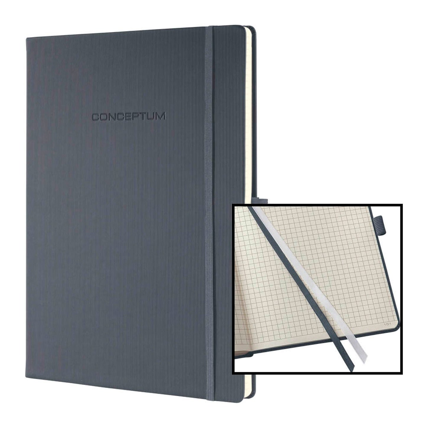 SIGEL Notizbuch Conceptum® ca. DIN A4 kariert, Hardcover 194 Seiten