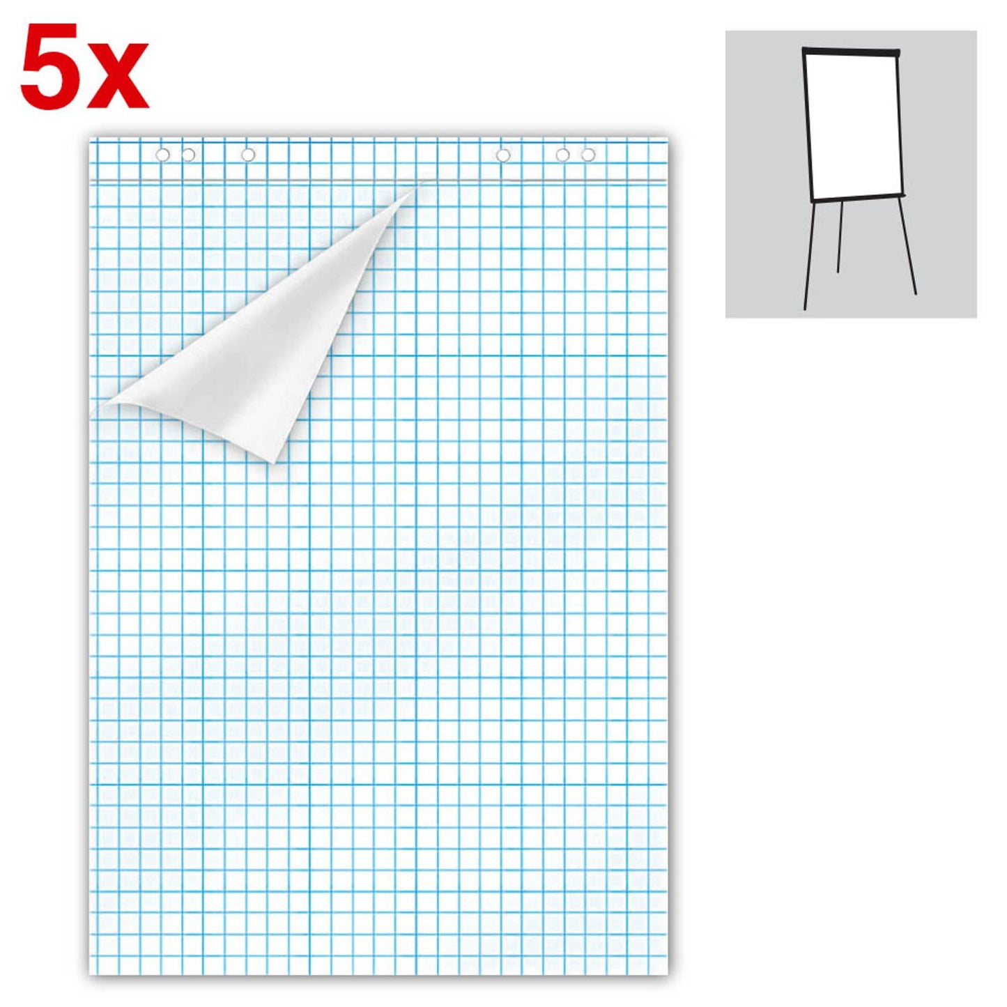 Flipchart-Papier 67,5 x 98,0 cm, 20 Blatt, 5 Blöcke