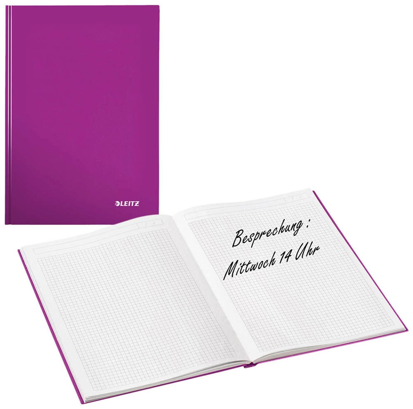 LEITZ Notizbuch WOW DIN A4 kariert, Hardcover 160 Seiten