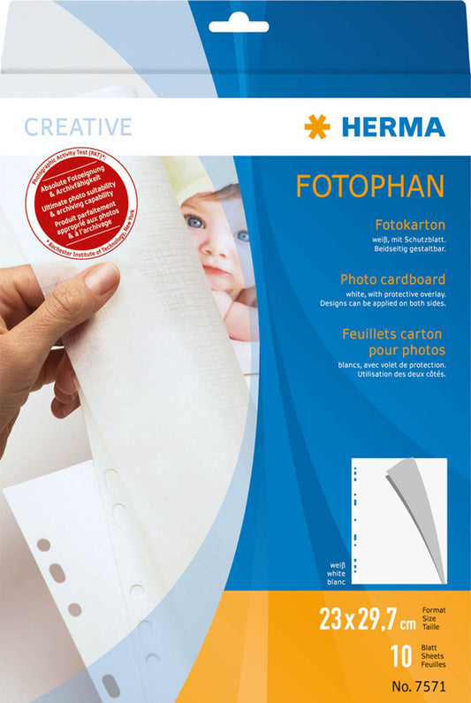 HERMA Fotokarton Fotoblätter weiß 250 g/qm
