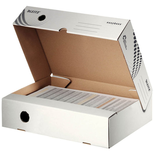 LEITZ Archivboxen easyboxx weiß 8,0 x 35,0 x 25,0 cm | 61340000 | 1 Pack = 25 Pack