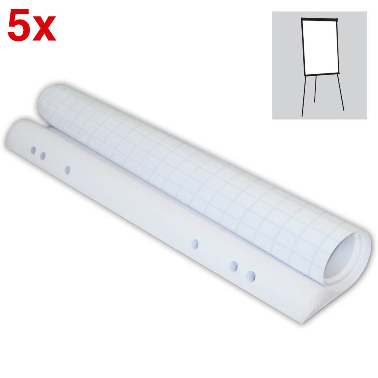 FRANKEN Flipchart-Papier 68,0 x 98,0 cm, 20 Blatt, 5 Blöcke