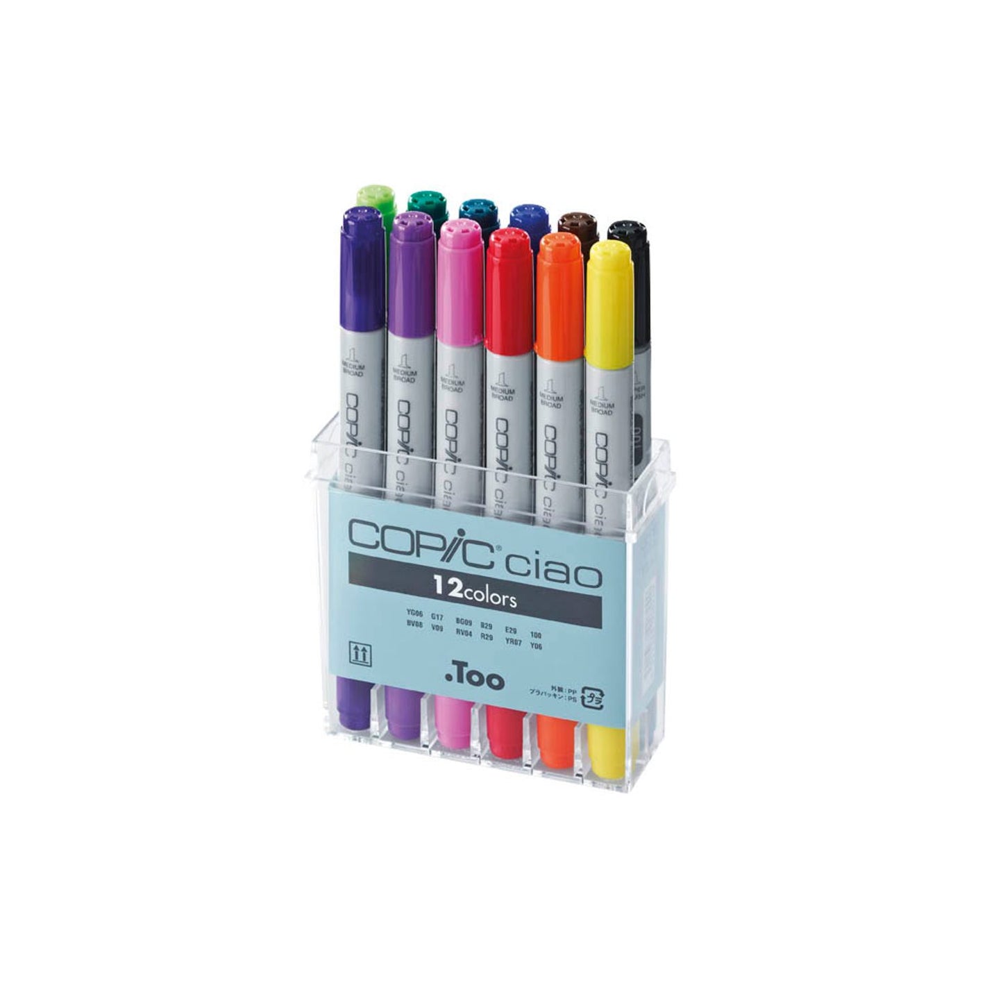 COPIC® Ciao Layoutmarker-Set farbsortiert 1,0 + 6,0 mm | 22075312 | 1 Pack = 12 St.