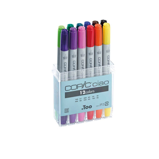 COPIC® Ciao Layoutmarker-Set farbsortiert 1,0 + 6,0 mm | 22075312 | 1 Pack = 12 St.