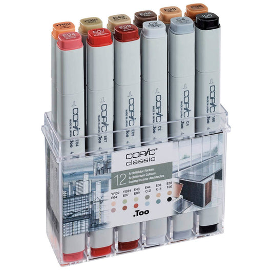 COPIC® Classic Layoutmarker-Set farbsortiert 1,0 + 6,0 mm | 20075701 | 1 Pack = 12 St.