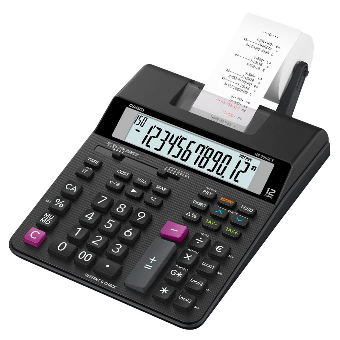CASIO Tischrechner druckend schwarz | HR-200RCE