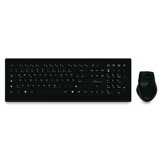 MediaRange Tastatur-Maus-Set kabellos schwarz | MROS104