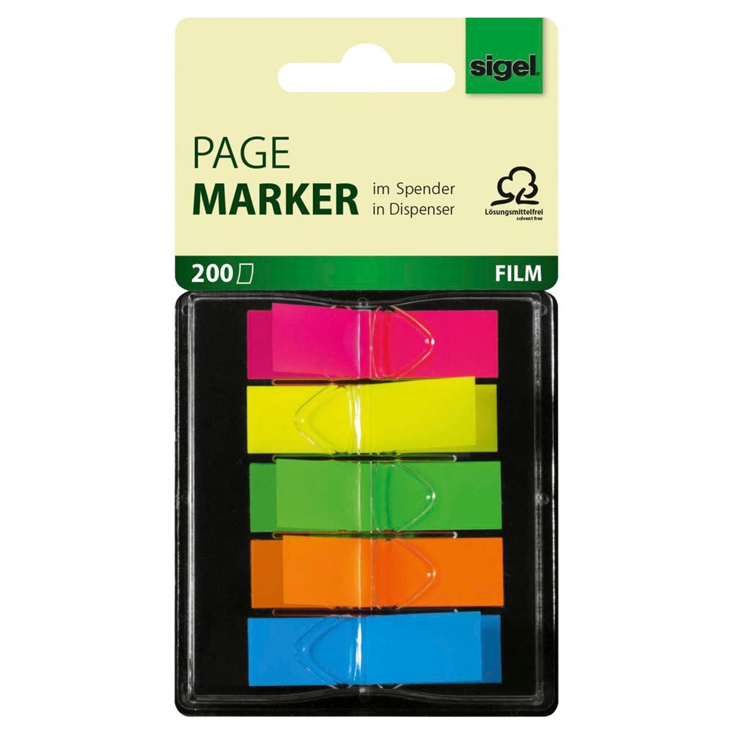 SIGEL TRANSPARENT Haftmarker farbsortiert 5x 40 Streifen | HN489 | 1 Pack = 5x 40 Streifen