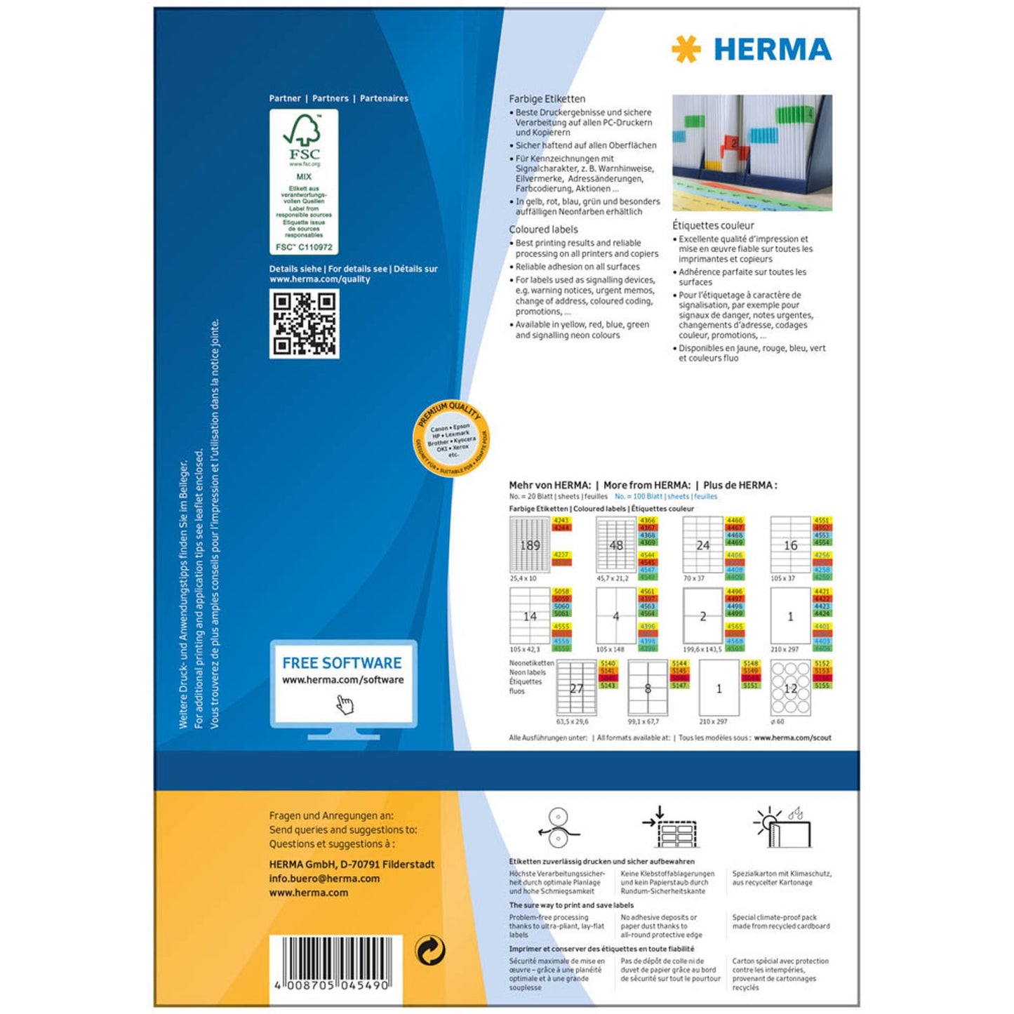 HERMA Etiketten grün 45,7 x 21,2 mm | 4549 | 1 Pack = 100 Blatt