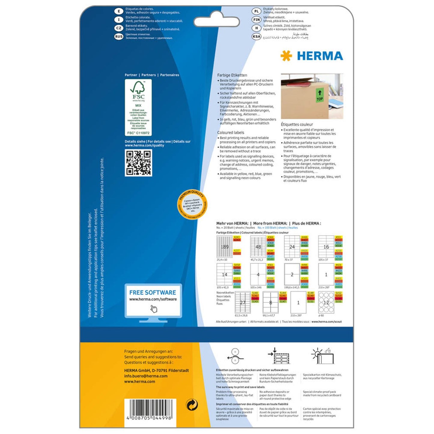 HERMA Etiketten grün 199,6 x 143,5 mm | 4499 | 1 Pack = 20 Blatt