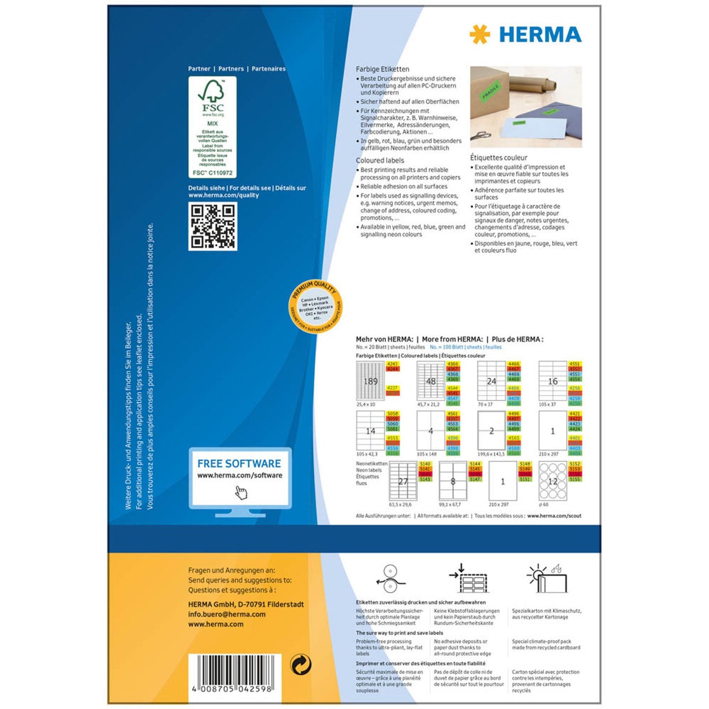HERMA Etiketten grün 105,0 x 37,0 mm | 4259 | 1 Pack = 100 Blatt